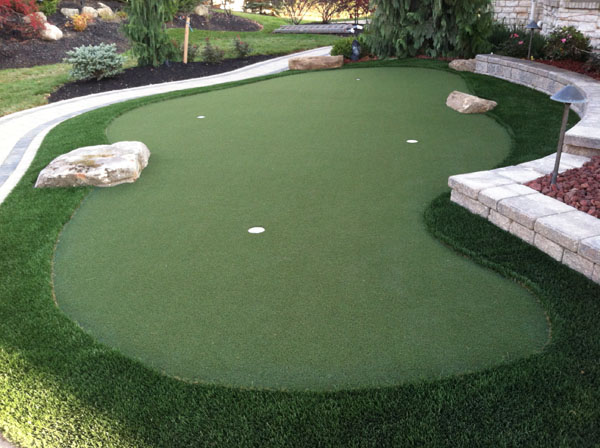 Outdoor Putting Green Along Walkway